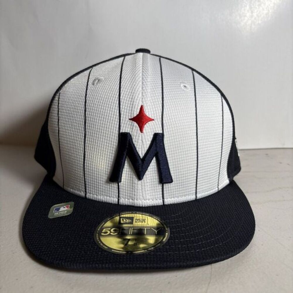 New Era 59Fifty Minnesota Twins Black MLB On-Field Fitted Hat NEW 7 1/8